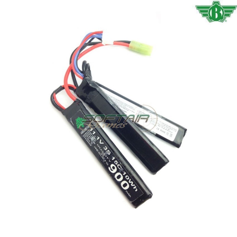 Batteria Lipo Connettore Mini Tamiya 11.1v X 900mah 15c CQB Type Bolt (ba-11.1x900-15c-cqb)