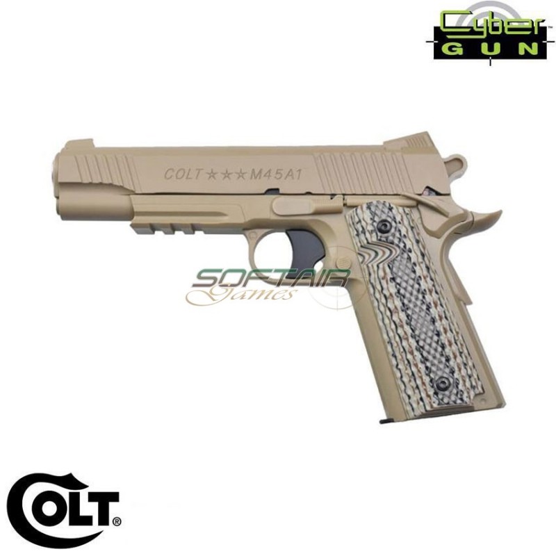CO2 pistol 1911 M45A1 tan fixed barrel colt cybergun (180313)