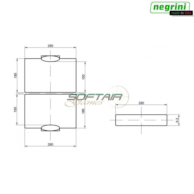 Valigia Rigida Per Pistola Nera Cm 29x18.5x7.5 Negrini (2026sec-bk)