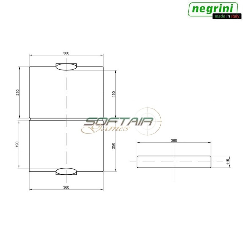 Valigia Rigida utility Nera Cm 36x25x11.6 Negrini (2020-bk)