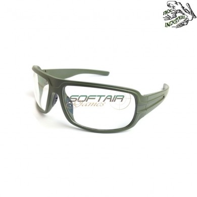 Occhiale da tiro olive drab lente clear frog industries® (fi-3567-od)