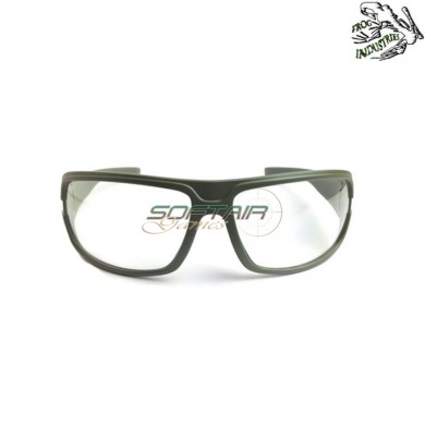Shooting glasses olive drab clear lens frog industries® (fi-3567-od)