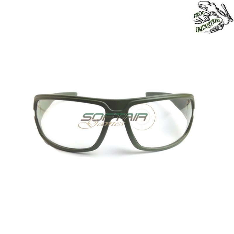 Shooting glasses olive drab clear lens frog industries® (fi-3567-od)