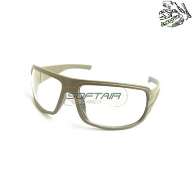 Shooting glasses tan clear lens frog industries® (fi-3566-tan)