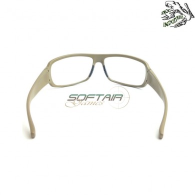 Occhiale da tiro tan lente clear frog industries® (fi-3566-tan)