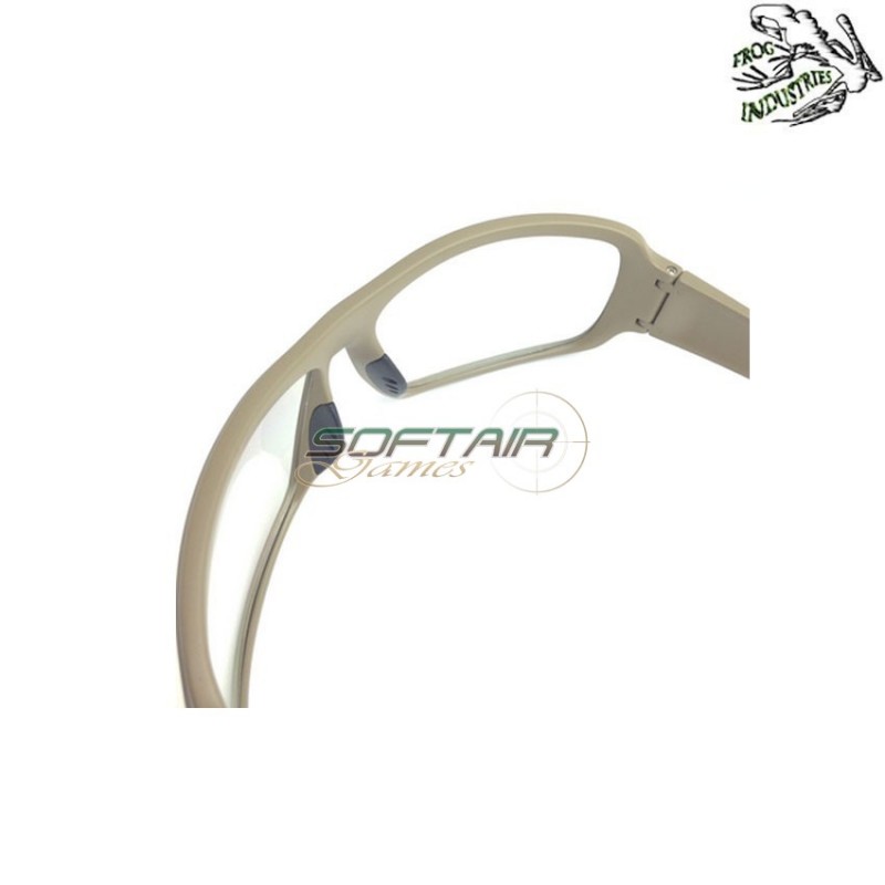Shooting glasses tan clear lens frog industries® (fi-3566-tan)