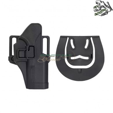 Fondina BLACK quick-draw lock per glock serie frog industries® (fi-fbp2237-bk)