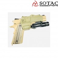 Grey 1911 rigid holster for pistol with flashlight/dot & without sotac (sg-qt-002-gy)