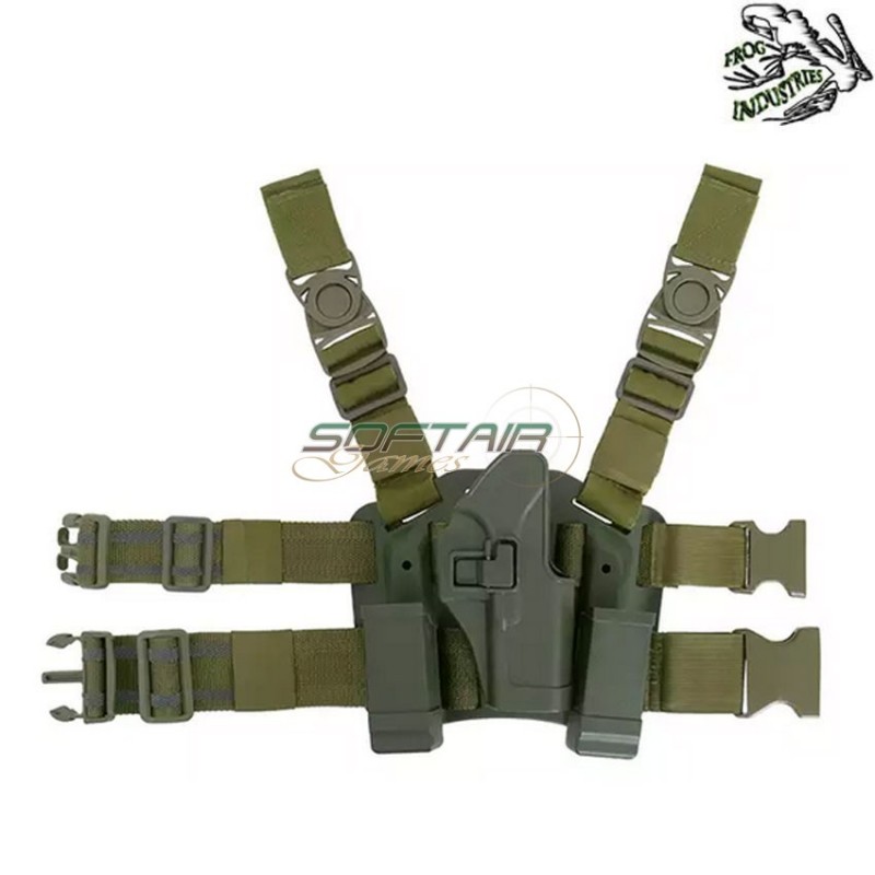 Fondina OLIVE DRAB c/drop leg platform per glock serie frog industries® (fi-fbp2253-od)