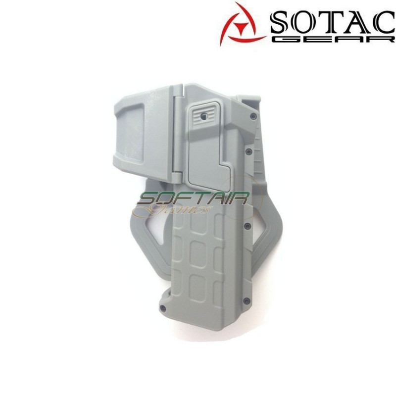 Grey 1911 rigid holster for pistol with flashlight/dot & without sotac (sg-qt-002-gy)