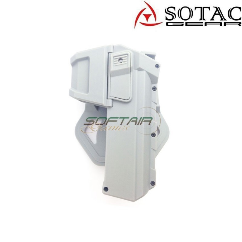 Fondina rigida LIGHT grey GLOCK per pistola con torcia/dot & senza sotac (sg-qt-001-lgy)