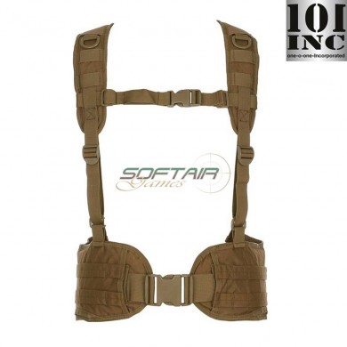 MOLLE tactical belt with suspenders COYOTE BROWN 101 inc (inc-129781-cb)