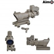 Acog 4x32 + Mini Red Dot Dark Earth Aim-o (ao5317-de)