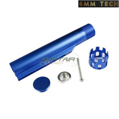 Stock tube CUSTOM AEG M4 / M16 cnc aluminum blue 6MM TECH (6mmt-10-bl)