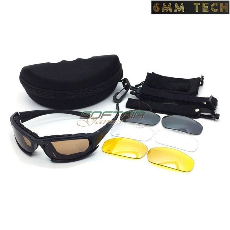 Military style google kit BLACK 6MM TECH (6mmt-13-bk)
