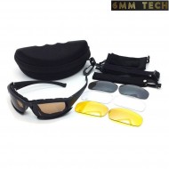 Military style google kit BLACK 6MM TECH (6mmt-13-bk)