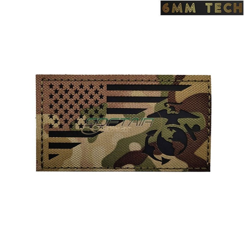 Patch ricamata IR multicam USA U.S.M.C. 6MM TECH (6mmt-15-mc)