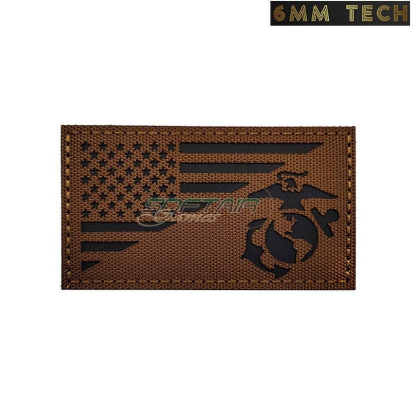 Patch ricamata IR coyote brown USA U.S.M.C. 6MM TECH (6mmt-15-cb)