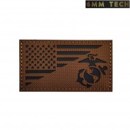 Embroidered patch coyote brown IR USA U.S.M.C. 6MM TECH (6mmt-15-cb)