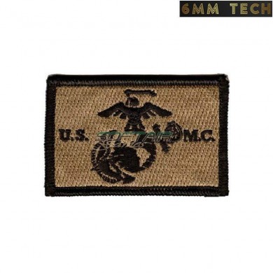 Embroidered patch coyote brown USA U.S.M.C. badge 6MM TECH (6mmt-17-cb)