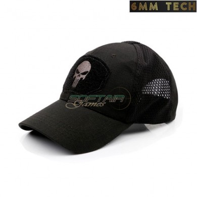 Baseball cap PUNISHER style BLACK 6MM TECH (6mmt-18-bk)