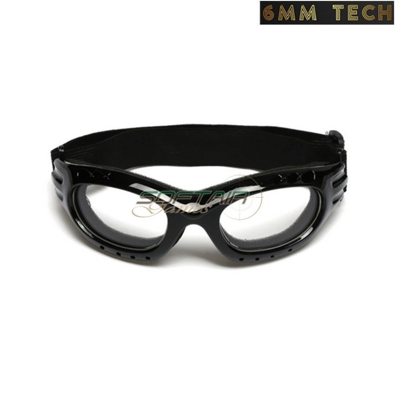 Occhiale tattico NERO con lente CLEAR 6MM TECH (6mmt-22-bk)