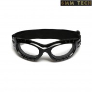 Occhiale tattico NERO con lente CLEAR 6MM TECH (6mmt-22-bk)