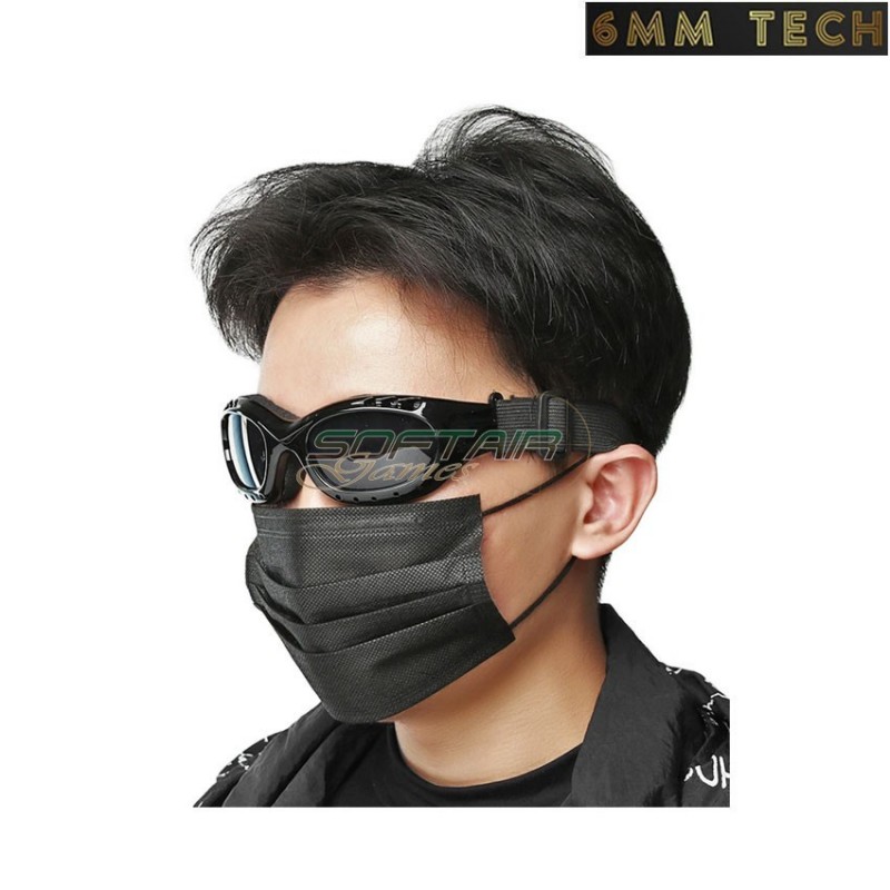 Occhiale tattico NERO con lente CLEAR 6MM TECH (6mmt-22-bk)
