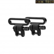 Set 2 anelli cinghia NERI per sniper/carabina 6MM TECH (6mmt-23-bk)