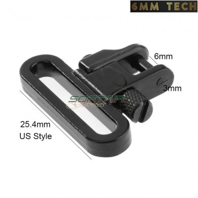 Set of 2 black sling rings for sniper/carbine 6MM TECH (6mmt-23-bk)