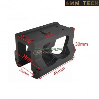 Riser mount NERO per T1/T2 6MM TECH (6mmt-24-bk)