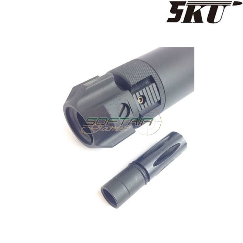 BLACK silencer with flash hider 12mm CCW for MP7 5ku (5ku-84-2) BLACK silencer with flash hider 12mm CCW for MP7 5ku (5ku-84-2)