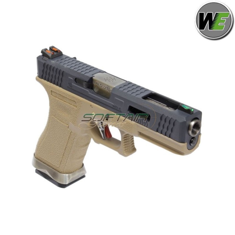 Gas Pistol G18 E Force Tan Blowback black/silver We (we-wg02wet-2) Gas Pistol G18 E Force Tan Blowback black/silver We (we-wg02wet-2)