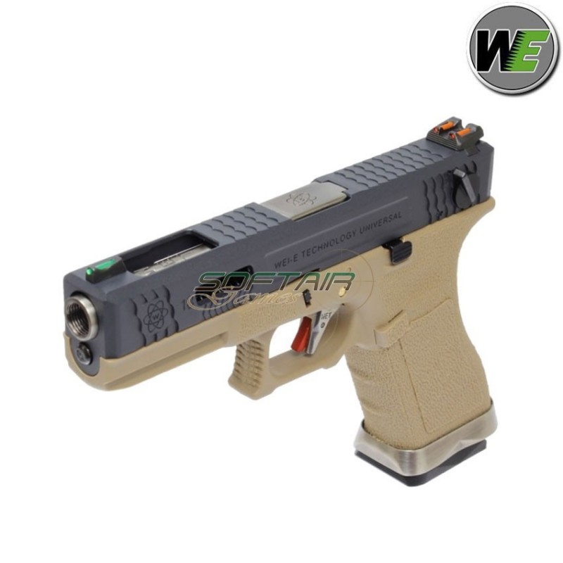 Gas Pistol G18 E Force Tan Blowback black/silver We (we-wg02wet-2) Gas Pistol G18 E Force Tan Blowback black/silver We (we-wg02wet-2)