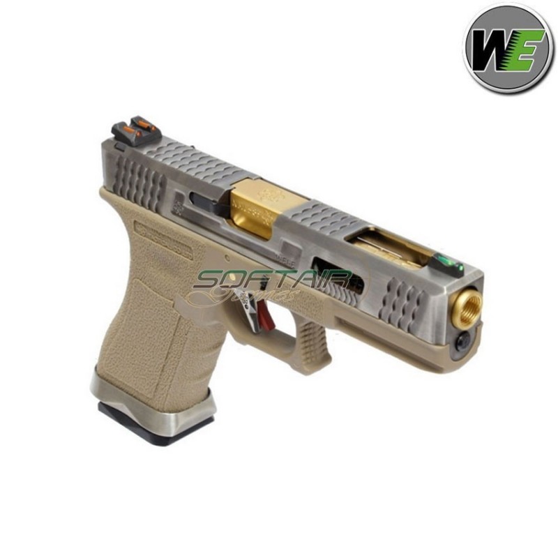 Gas Pistol G18 E Force Tan Blowback silver/gold We (we-wg02wet-4)