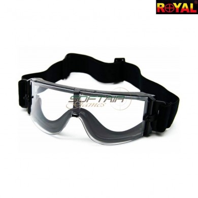 Tactical black google with clear royal lens (yh03)