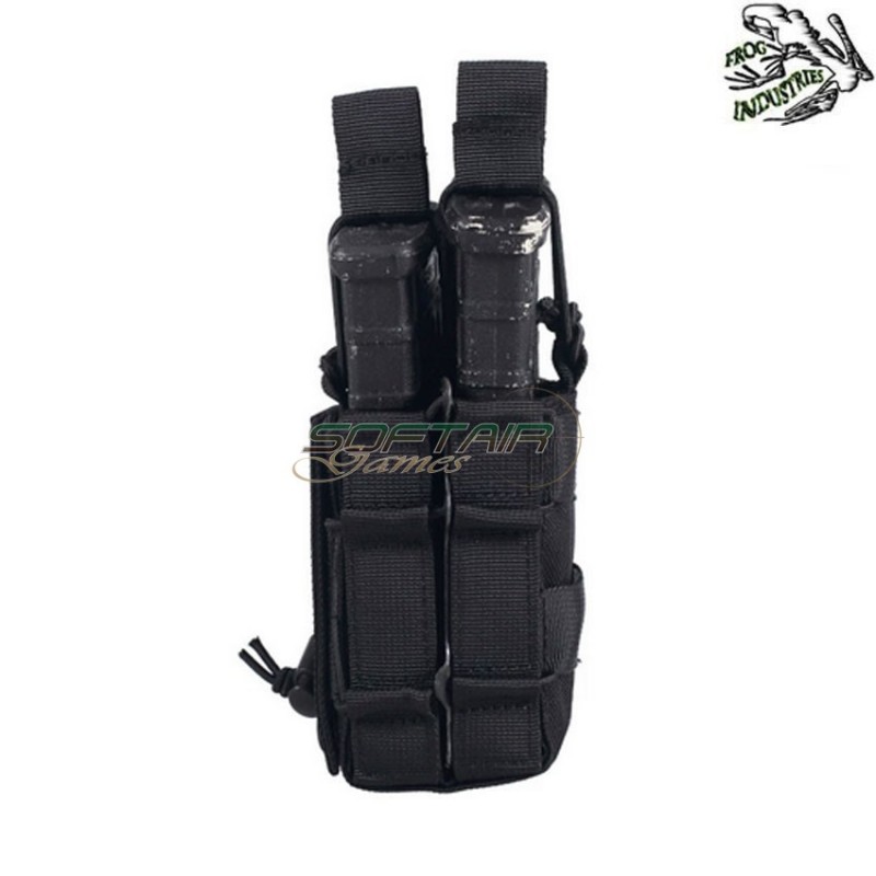 Double overlapped BLACK pouch for M4/M16 frog industries® (fi-2000-bk)