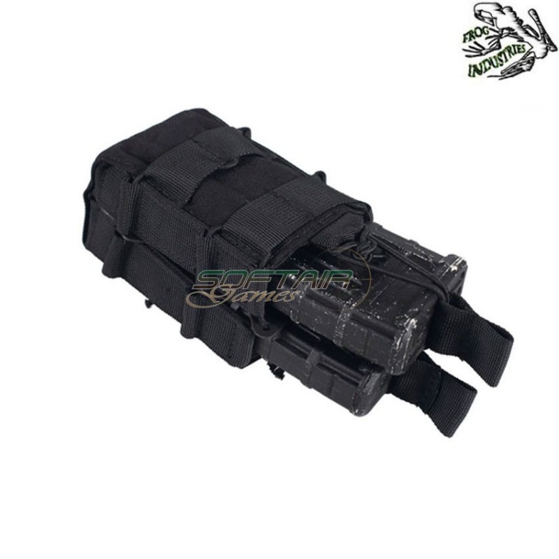 Double overlapped BLACK pouch for M4/M16 frog industries® (fi-2000-bk)