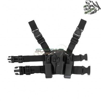 Fondina BLACK c/drop leg platform per glock serie frog industries® (fi-fbp2252-bk)