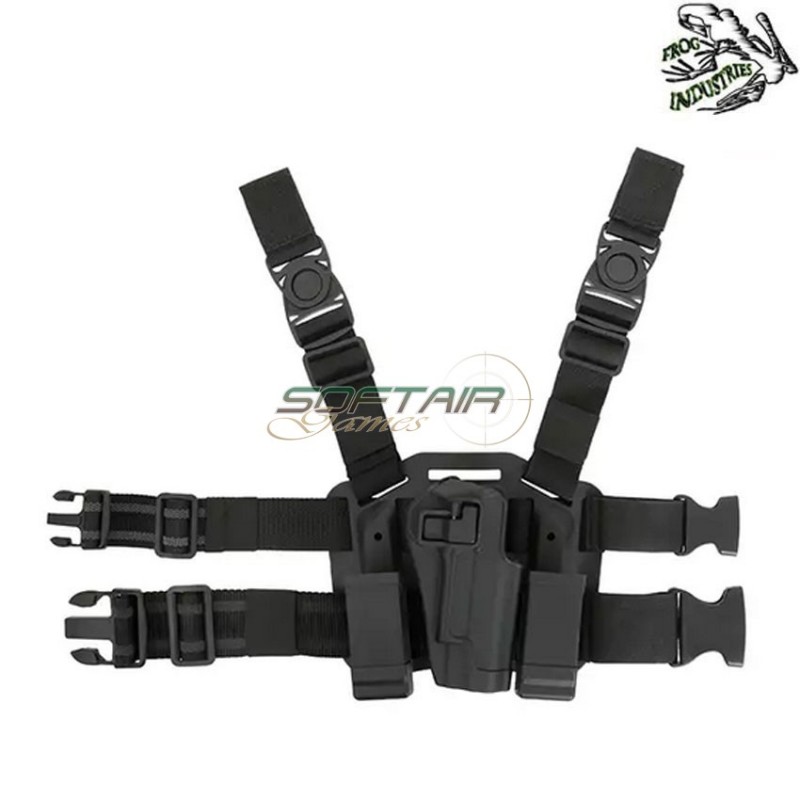 Holster BLACK w/drop leg platform for M9 series frog industries® (fi-fbp2264-bk) Holster BLACK w/drop leg platform for M9 series frog industries® (fi-fbp2264-bk)
