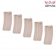 Set 5 caricatori monofilari 110bb in polimero TAN per m4/m16 aeg neptune (nte-003-5-tan)