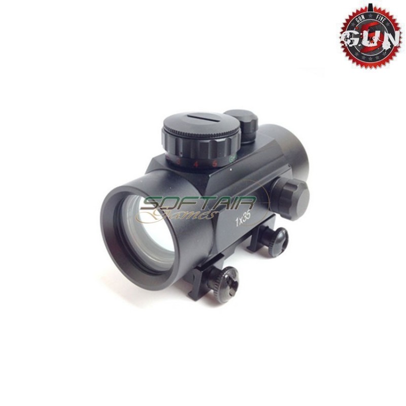 Red dot 1x35 nero gun five (gf-1372-bk)