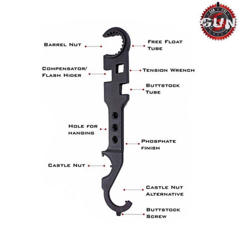 AR15/M4/M16 multi-purpose steel wrench gun five (gf-158748)