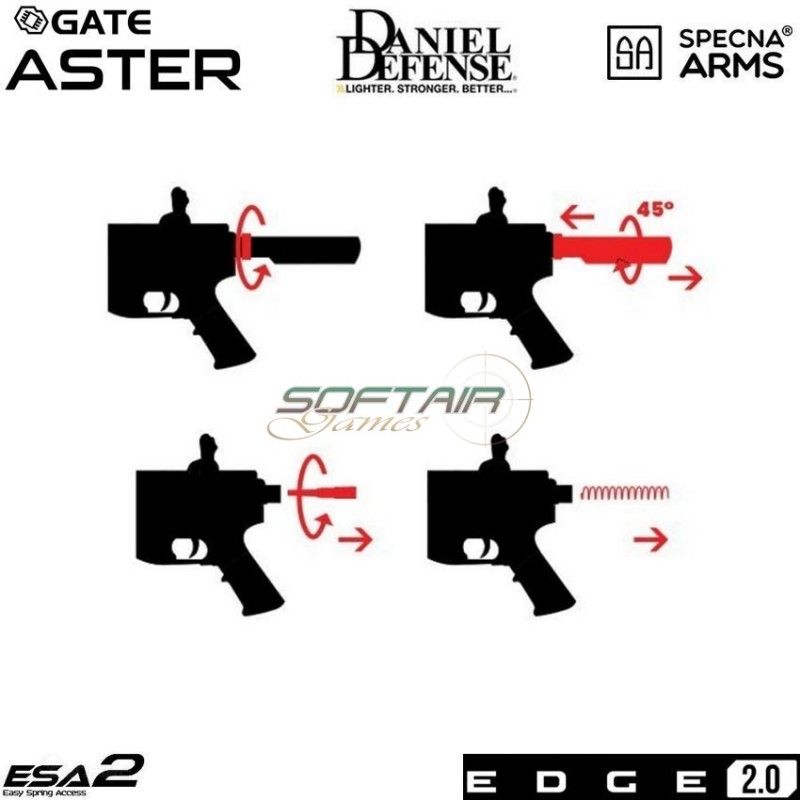 Electric rifle Daniel Defense® SA-E19 MK18 mod1 version edge 2.0™ BLACK specna arms® (spe-01-030434)