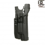 Holster for 1911 w/flashlight level 3 style BLACK d.c. tactical (dctac-54-bk)