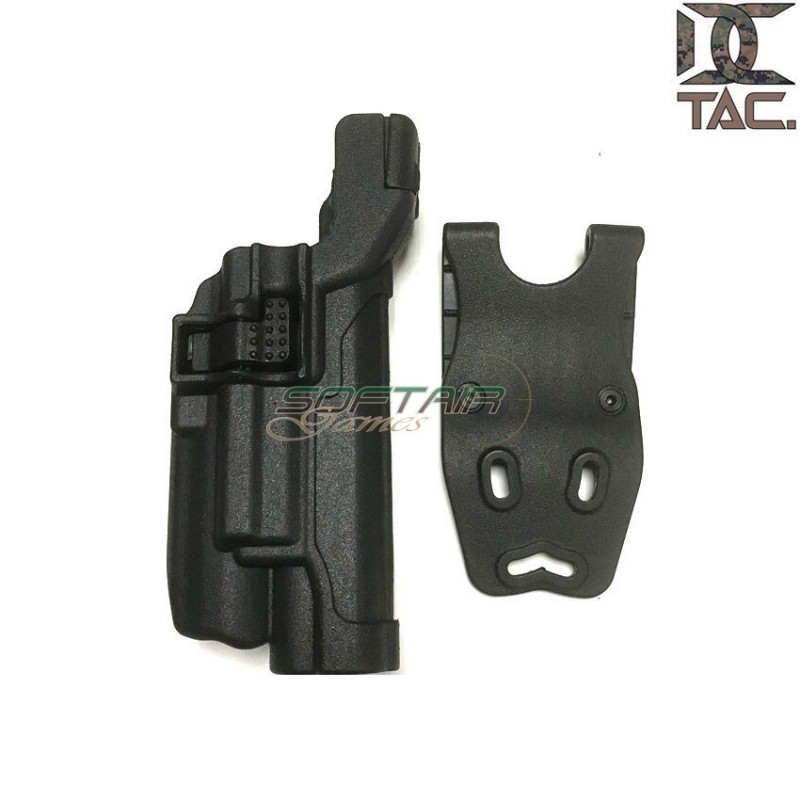 Holster for 1911 w/flashlight level 3 style BLACK d.c. tactical (dctac-54-bk)