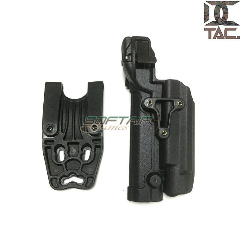Holster for 1911 w/flashlight level 3 style BLACK d.c. tactical (dctac-54-bk)