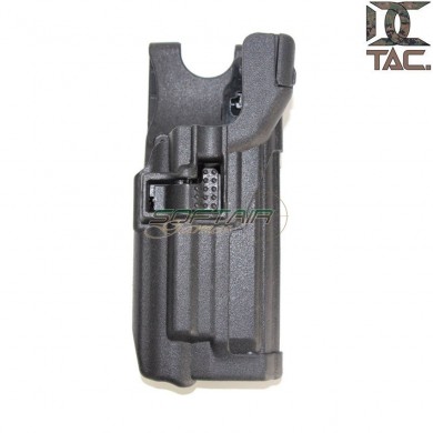 Holster for M9 w/flashlight level 3 style BLACK d.c. tactical (dctac-55-bk)