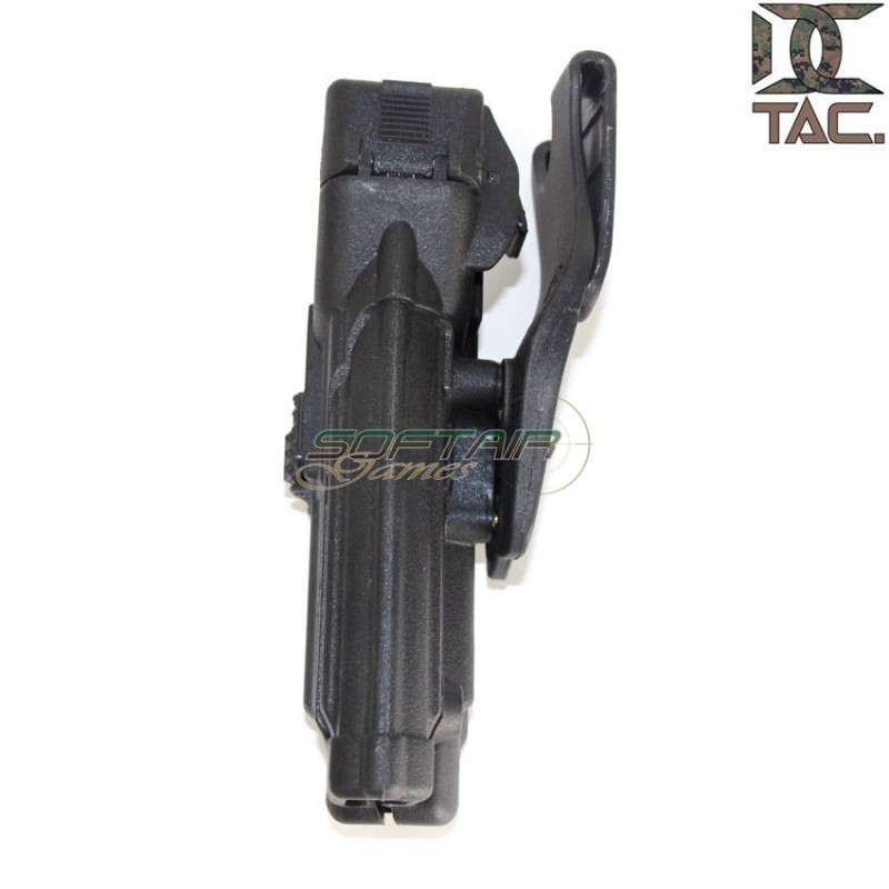 Holster for M9 w/flashlight level 3 style BLACK d.c. tactical (dctac-55-bk)