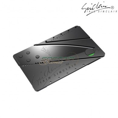 Credit card folding safety knife black iain sinclair (is-59669)